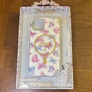 Xo poppy butterfly iPhone 16e/15/14/13 case